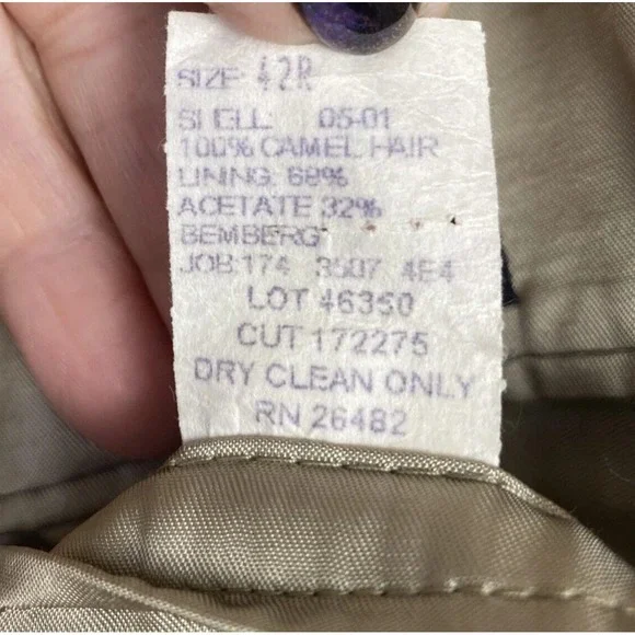 Roundtree & York Mens Blazer 42R Beige 100% Camel Hair Sport Coat Lined Jacket - Picture 4 of 12